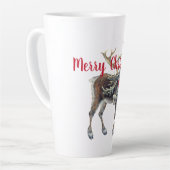 Kerstmis met  begroeting latte mok (Linkerhoek)