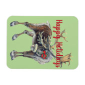 Kerstmis met  begroeting magneet (Horizontaal)