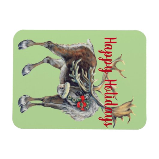 Kerstmis met begroeting magneet (Horizontaal)