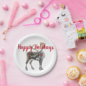 Kerstmis met begroeting papieren bordje (Feest)