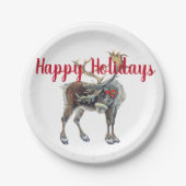 Kerstmis met begroeting papieren bordje (Voorkant)