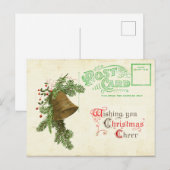 Kerstmis met  Bell Antiek feestdag Briefkaart (Voorkant / Achterkant)