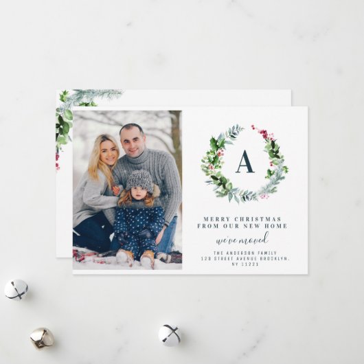 kerstmis met bericht feestdagenkaart (Voorkant / Achterkant in situ)