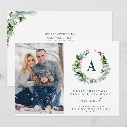 kerstmis met bericht feestdagenkaart (Voorkant / Achterkant)