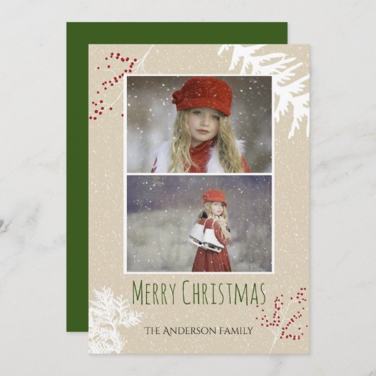 Kerstmis met Besgroen Feestdagenkaart (Voorkant / Achterkant)