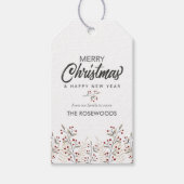 Kerstmis met besjes gepersonaliseerd cadeaulabel (Voorkant)