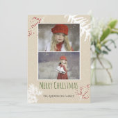 Kerstmis met bessen groen feestdagenkaart (Staand voorkant)