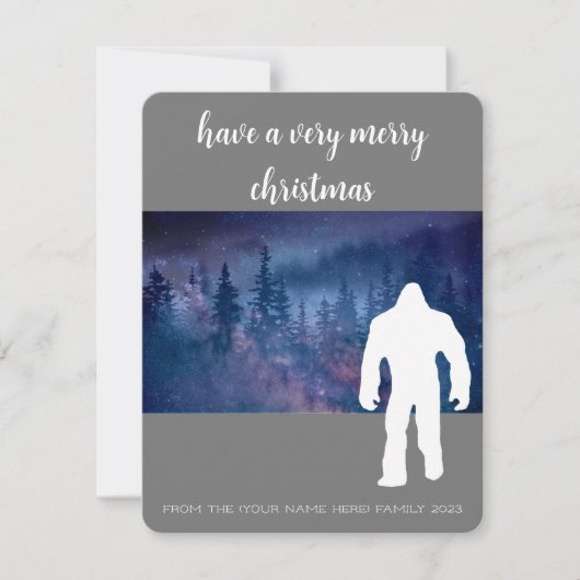 Kerstmis met Bigfoot Feestdagenkaart (Voorkant)