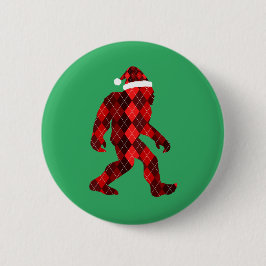 Kerstmis met Bigfoot - Grappige Kerstmis   Ronde Button 5,7 Cm