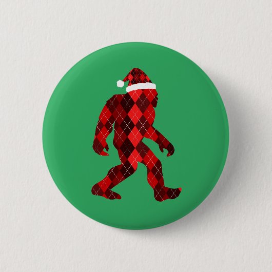 Kerstmis met Bigfoot - Grappige Kerstmis Ronde Button 5,7 Cm (Voorkant)