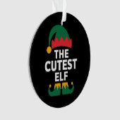 Kerstmis met bijpassende elfenfamilie  ornament (voorkant)