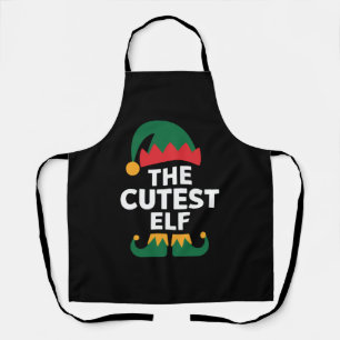 Kerstmis met bijpassende elfenfamilie schort