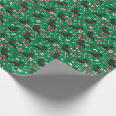 Kerstmis met Black and Tan Dachshund Cadeaupapier (Hoek)