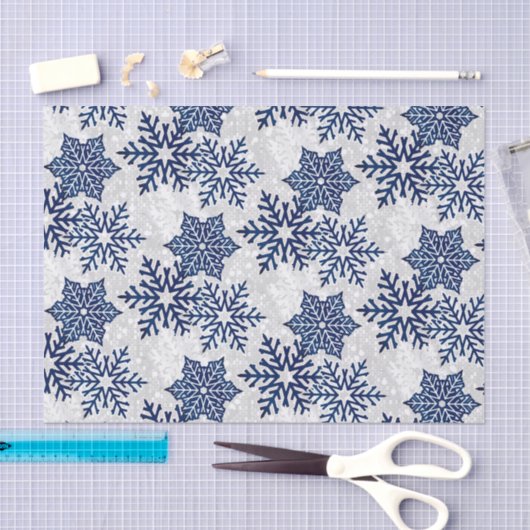 Kerstmis met blauw en witte sneeuwvlokken tissuepapier (Craft)