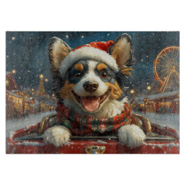 Kerstmis met Blue Heeler-hond achtbaan Snijplank
