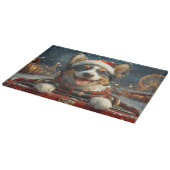 Kerstmis met Blue Heeler-hond achtbaan Snijplank (Hoek)