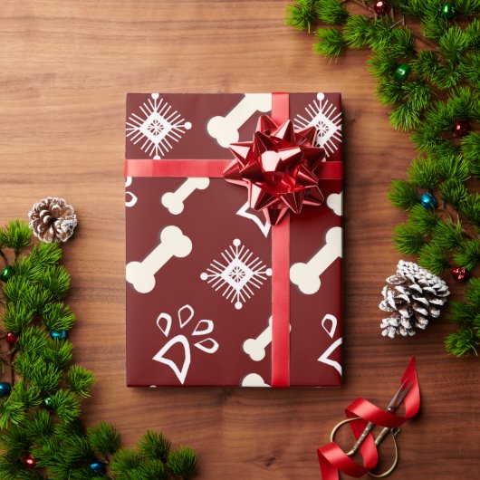 Kerstmis met bonenbont en snowflake cadeaupapier (Feestdagen Geschenken)