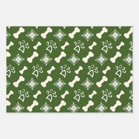 Kerstmis met bonenbont en snowflake inpakpapier vel (Voorkant 3)