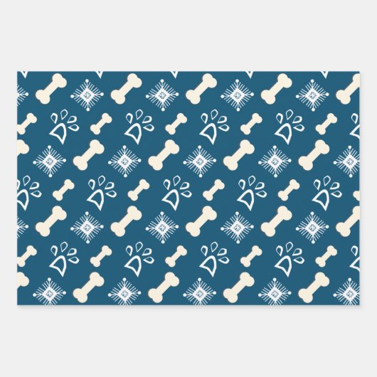 Kerstmis met bonenbont en snowflake inpakpapier vel (Voorkant 2)