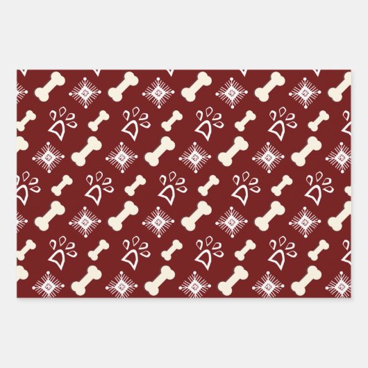 Kerstmis met bonenbont en snowflake inpakpapier vel (Voorkant)