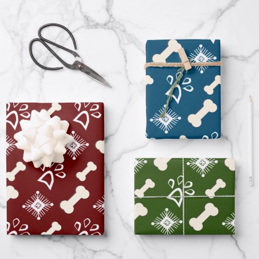 Kerstmis met bonenbont en snowflake inpakpapier vel (Voorkant)