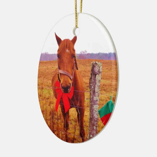 Kerstmis met boog en uitzetting keramisch ornament (Links)