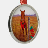 Kerstmis met boog en uitzetting metalen ornament (Rechts)