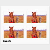 Kerstmis met boog en uitzetting rechthoekige sticker (Vel)