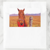 Kerstmis met boog en uitzetting rechthoekige sticker (Tas)