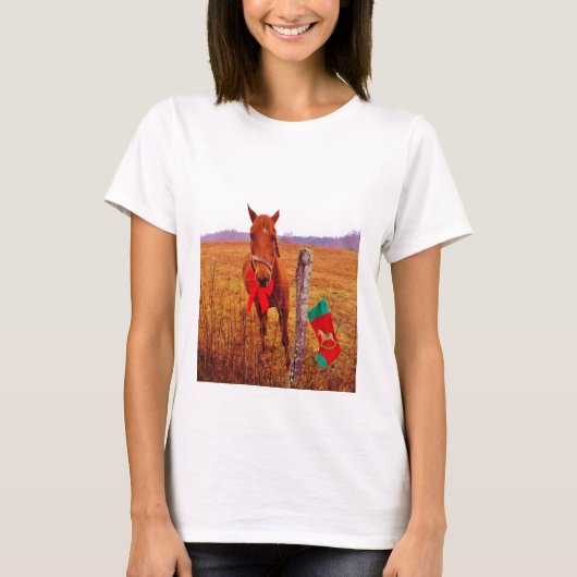 Kerstmis met boog en uitzetting t-shirt (Voorkant)