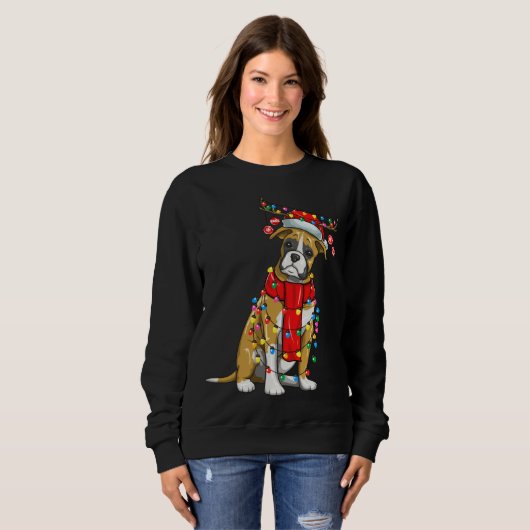 Kerstmis met borstbexer Holiday Licht met Antle Trui (Voorkant volledig)