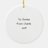  kerstmis met borstkanker keramisch ornament (Achterkant)