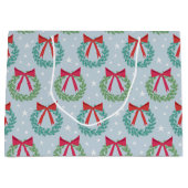 Kerstmis met botwedstrijken geïnspireerd groot cadeauzakje (Voorkant)