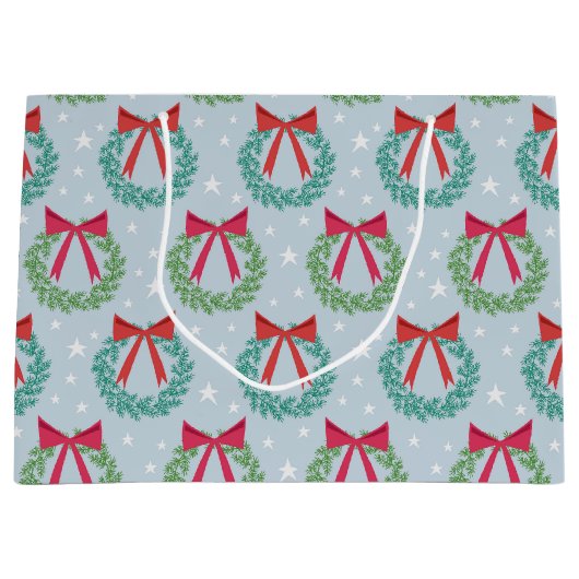 Kerstmis met botwedstrijken geïnspireerd groot cadeauzakje (Voorkant)