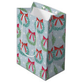 Kerstmis met botwedstrijken geïnspireerd medium cadeauzakje (Voorkant Gekanteld)