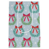 Kerstmis met botwedstrijken geïnspireerd medium cadeauzakje (Achterkant)