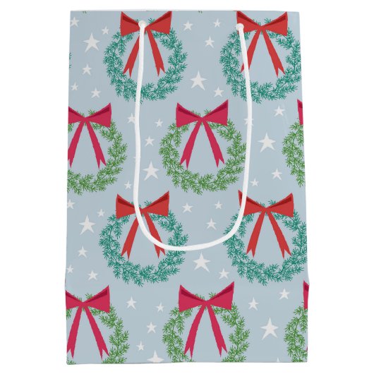 Kerstmis met botwedstrijken geïnspireerd medium cadeauzakje (Achterkant)