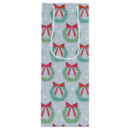 Kerstmis met botwedstrijken geïnspireerd wijn cadeautas