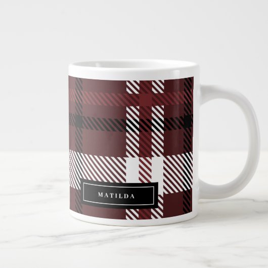 Kerstmis met Bourgogne en zwarte tartan Grote Koffiekop (Rechts)