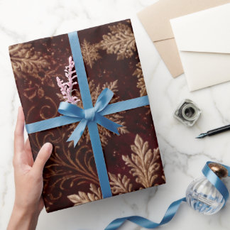 Kerstmis met Bourgondische Sneeuwvlokken Cadeaupapier