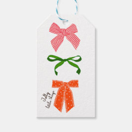 Kerstmis met Bow Jolly Little Things Cadeaulabel
