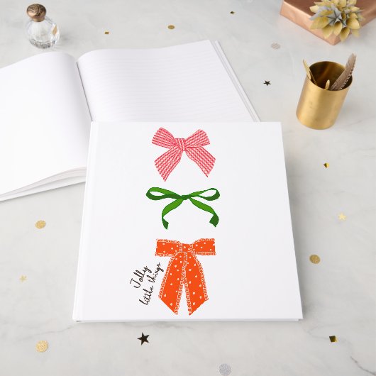 Kerstmis met Bow Jolly Little Things Gastenboek (Voorkant open)