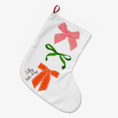 Kerstmis met Bow Jolly Little Things Grote Kerstsok (Voorkant (Hangend))