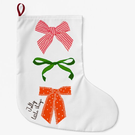 Kerstmis met Bow Jolly Little Things Grote Kerstsok (Voorkant)