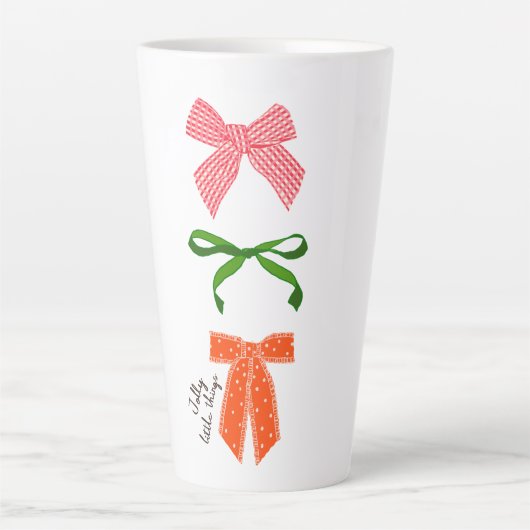 Kerstmis met Bow Jolly Little Things Latte Mok (Voorkant)