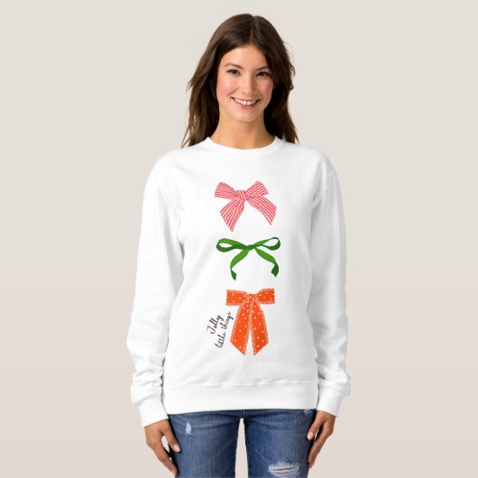 Kerstmis met Bow Jolly Little Things Trui (Voorkant volledig)