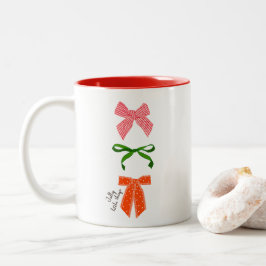 Kerstmis met Bow Jolly Little Things Tweekleurige Koffiemok