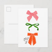 Kerstmis met Bow Jolly Little Things Uitnodiging Briefkaart (Voorkant / Achterkant)