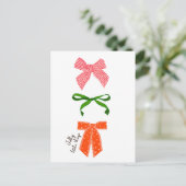 Kerstmis met Bow Jolly Little Things Uitnodiging Briefkaart (Staand voorkant)