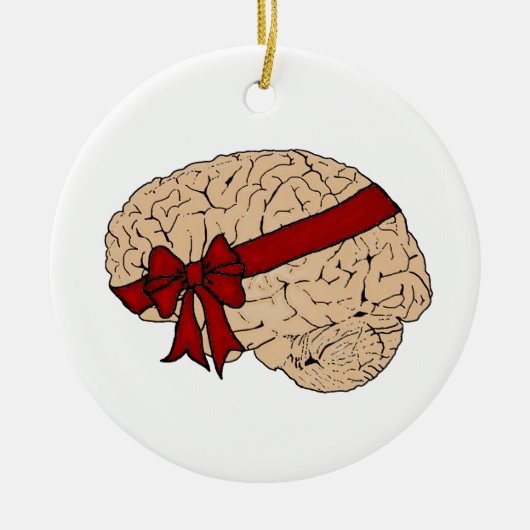Kerstmis met brain keramisch ornament (Voorkant)